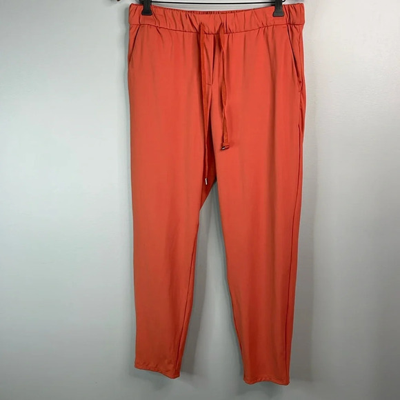 RW&CO Leisure Trousers Burnt Orange Elastic Drawstring Waistband High Waist M - Picture 12 of 12